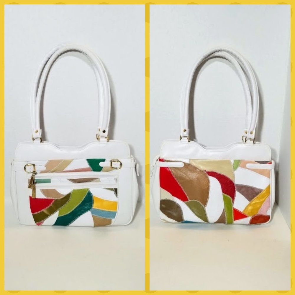 Totally 80's Patch Geometric Pattern Purse - image 3